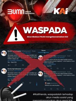 Akun Twitter Palsu PT KAI Beredar, Daop 7 PT KAI Madiun Mewanti-wanti Masyarakat