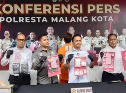 Polresta Malang Ringkus Ojol Nyambi Jadi Kurir Pengedar Narkoba