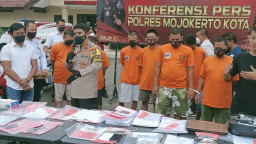 Polresta Mojokerto Bongkar Sindikat Kredit Motor Palsu, Kerugian Capai 1,2 Miliar