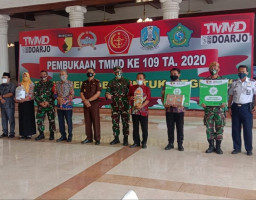 Pembukaan TMMD ke-109 di Pendopo Sidoarjo Berlangsung Sederhana