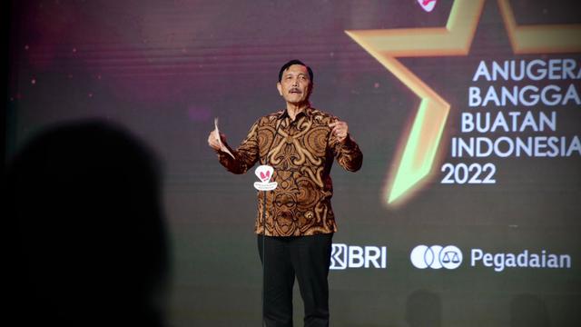 Menko Luhut dalam acara ABBI 2022 di Hotel Mulia, Jakarta Pusat, Selasa (13/12/2022). Foto:Liputan6.