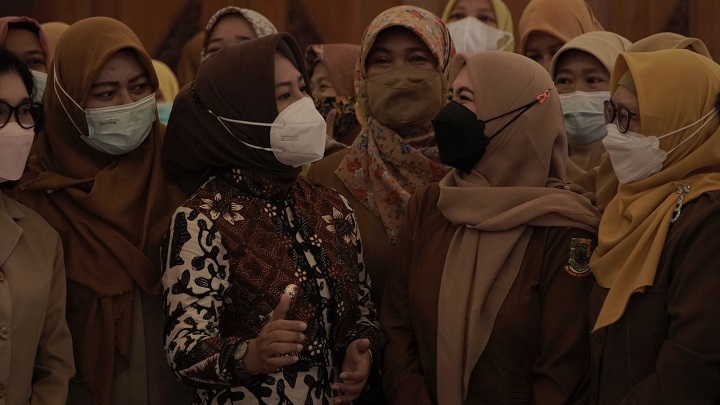 Wali Kota Mojokerto Ika Puspitasari usai membuka Bimtek Penguatan Sispenda 3.1, Selasa (8/3) pagi. SP/Dwy AS