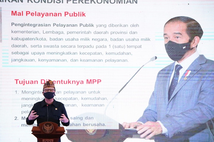 MenPAN-RB Tjahjo Kumolo memberikan keterangan saat peresmian MPP Gajah Mada. SP/Dwy AS