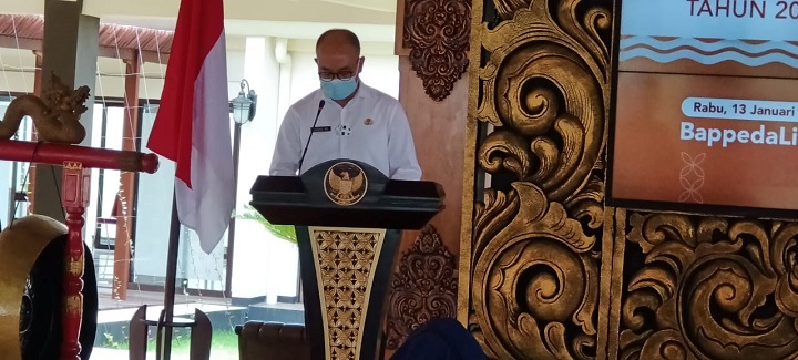 Kepala Bappedalitbang Kota Mojokerto, Agung Moeljono saat Forum Konsultasi Publik Rancangan Awal RKPD Kota Mojokerto Tahun 2022. SP/Dwy Agus Susanti