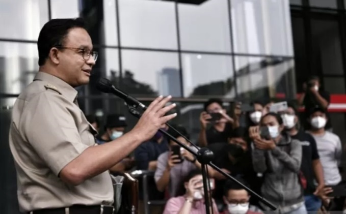 Gubernur DKI Anies Baswedan ketika memberikan keterangan pers kepada wartawan. Sp/Instagram Anies baswedan
