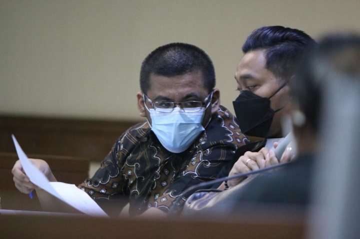 Terdakwa Ferdy Yuman, menjalani sidang lanjutan di Pengadilan Tindak Pidana Korupsi (Tiipikor) Jakarta, Senin (20/9/2021). 