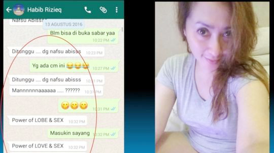 Chat mesum Habib Rizieq dengan wanita yang diidentitaskan Firza Husein