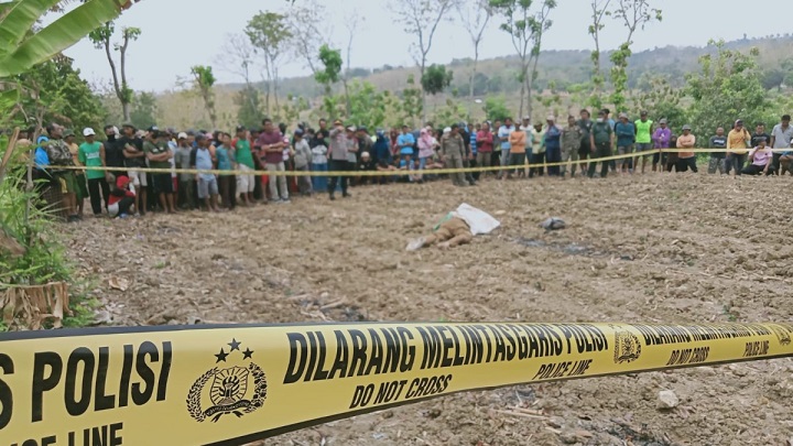 Lokasi ditemukannya Sekretaris Desa Sidonganti, Kerek, Tuban usai dibacok orang tak dikenal, Selasa (24/10/2023).