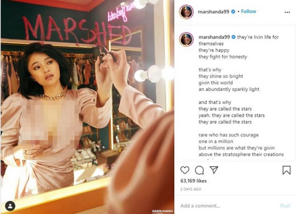 Postingan Marshanda di Instagram