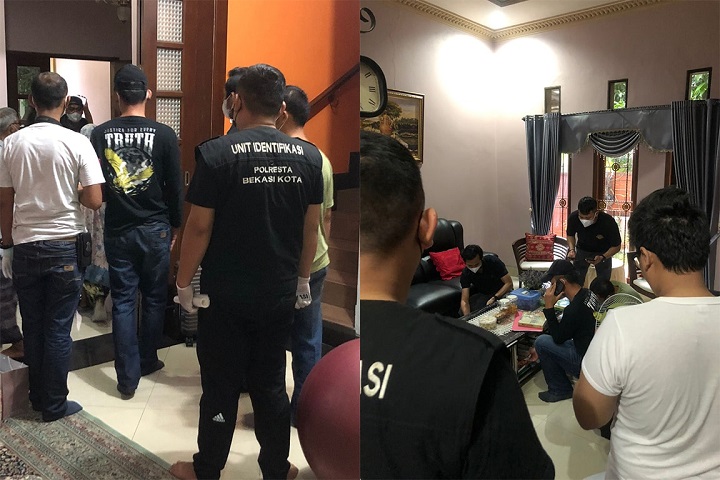 Penggeledahan di rumah Ustadz Farid Okbah oleh Densus 88.