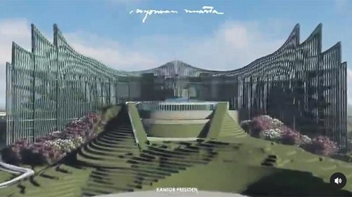 Desain Istana Ibu Kota Negara di Kalimantan Timur.