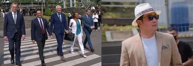 Ridwan Kamil, Anies Baswedan, dan beberapa pejabat luar negeri saat menghadiri Citayam Fashion Week