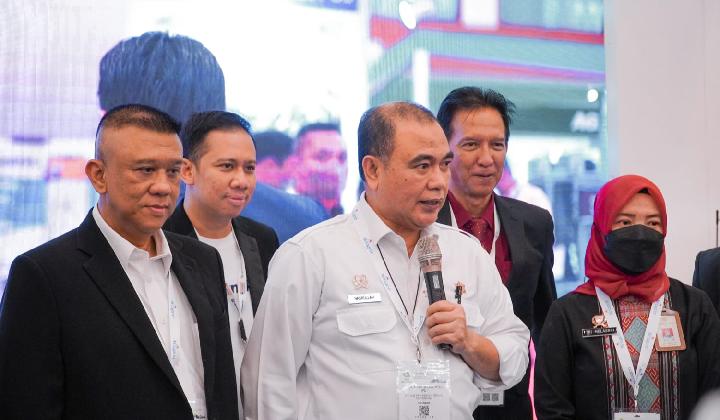Dirjen PKH Kementan Nasrullah saat membuka pameran The 5th ILDEX)Indonesia 2022 di ICE BSD Serpong Tangerang, Rabu (9/11/2022).