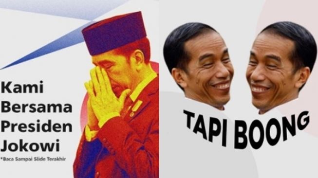 Unggahan BEM FISIP Unpad yang mengkritik kepemimpinan Jokowi. SP/instagram bemfisipunpad