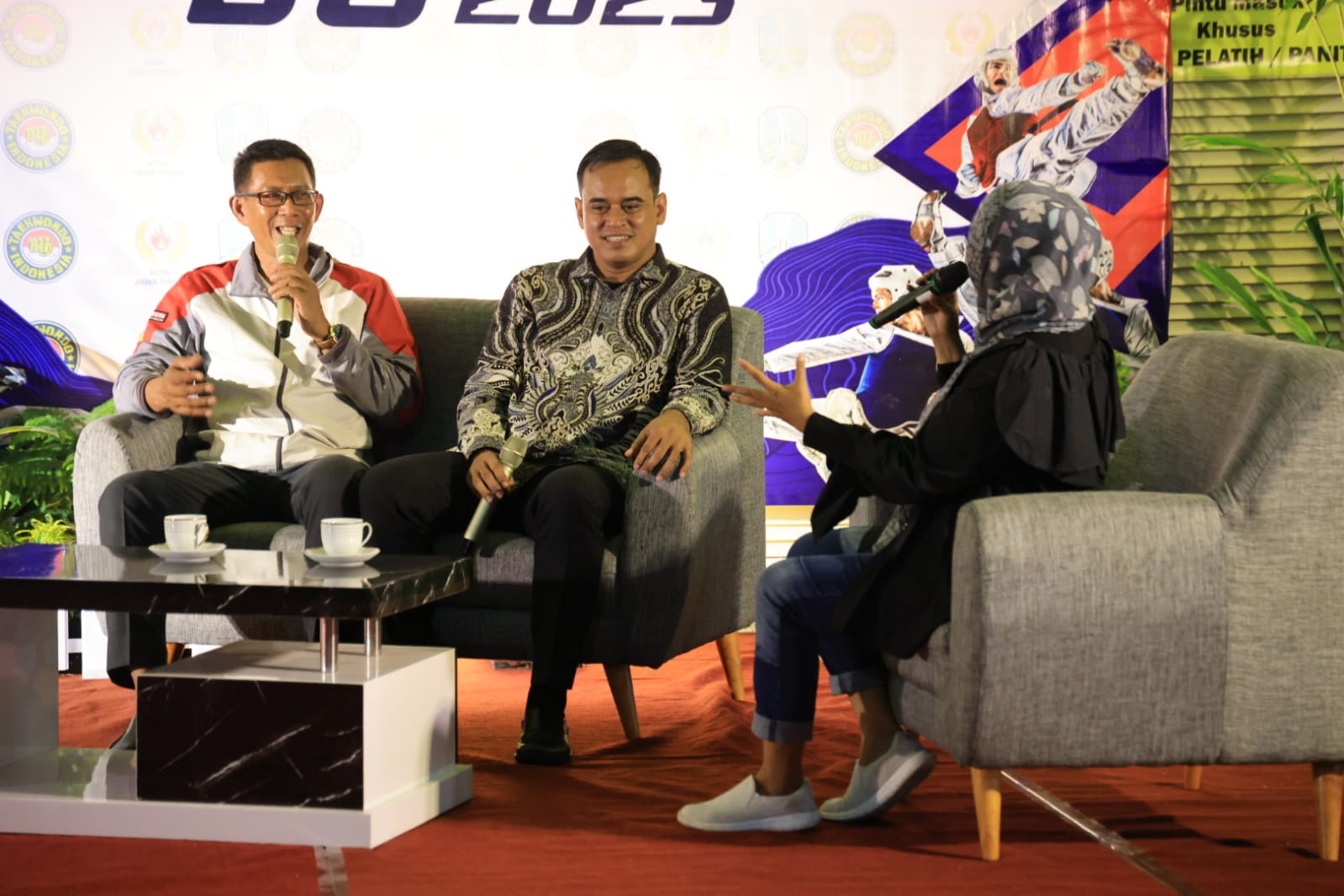 Acara welcome party dan Ngobrol Santai Kejurprov Taekwondo Jatim 2023 di Gor Mastrip Kota Probolinggo, Kamis (16/3/2023). Foto: Pemkot Probolinggo.