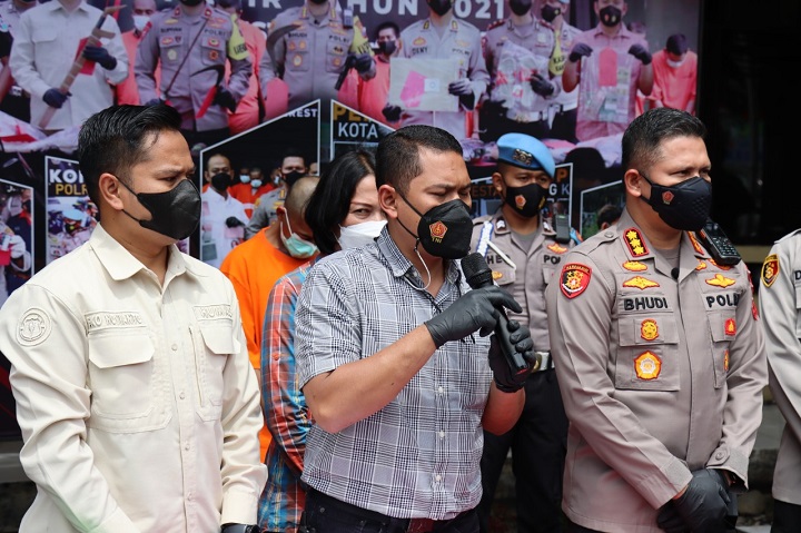 Konferensi pers di Mapolresta Malang Kota. SP/Her