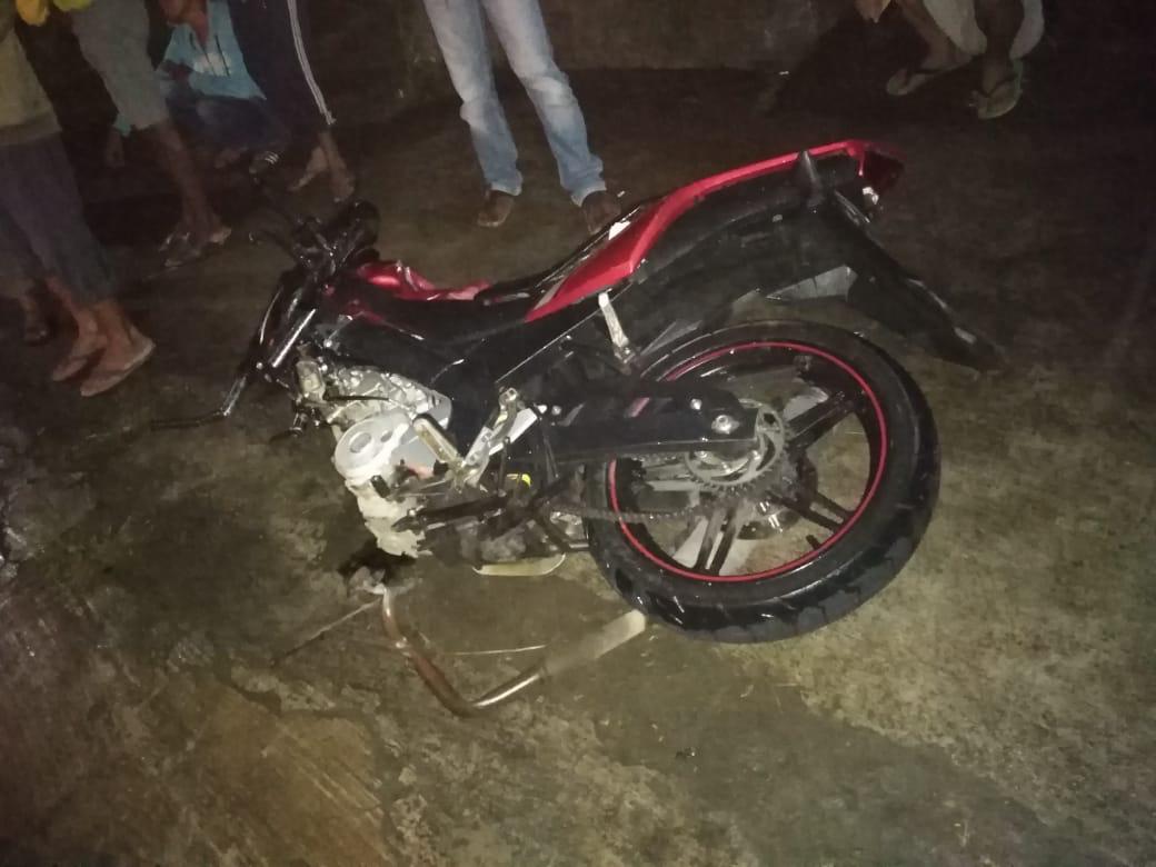Sepeda motor AG 6848 KB yang rusak akibat kecelakan lalu lintas. SP/ Les