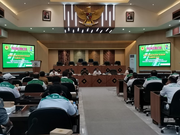 Muskerkab KONI Tuban yang digelar di Gedung Paripurna DPRD Tuban.
