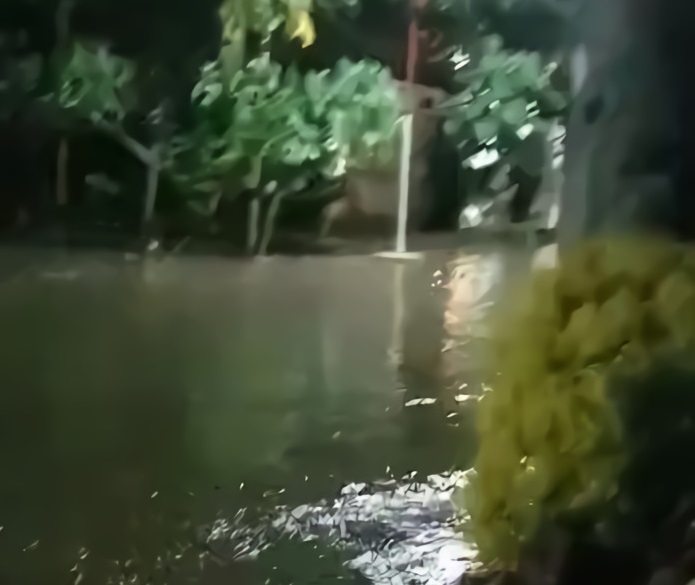 Situasi banjir semalam di salah satu desa di kabupaten Blitar. SP/Hadi Lestariono