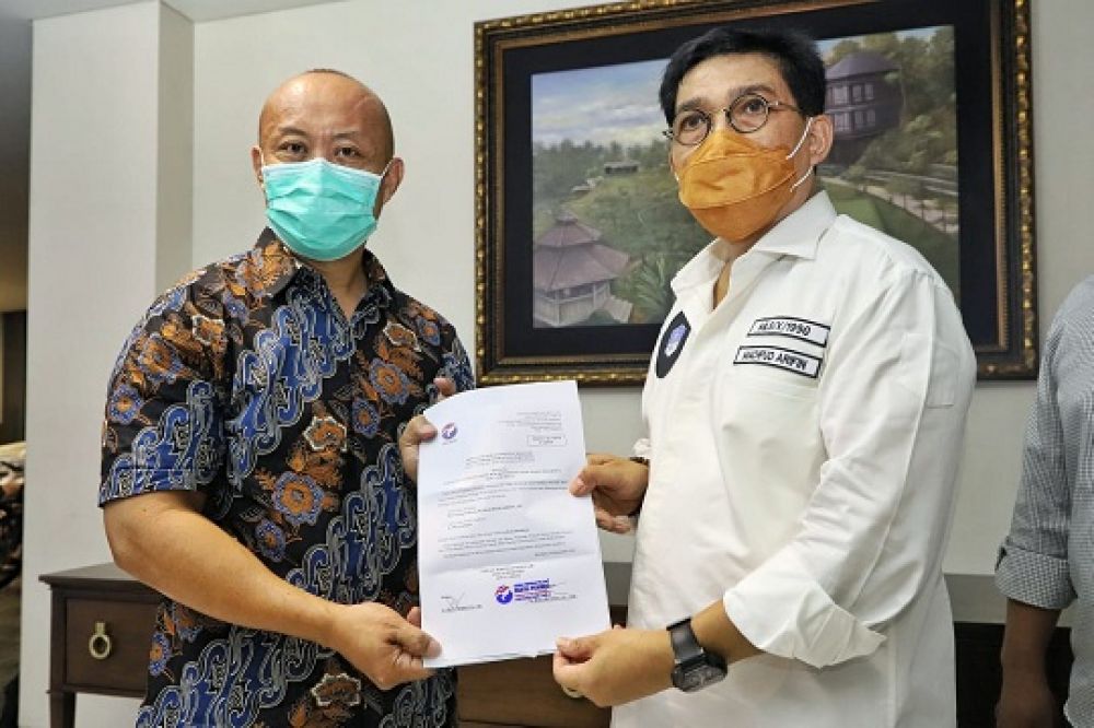 Partai Perindo berikan dukungan resmi ke Machfud Arifin – Mujiaman, Sabtu (12/9/2020).SP/SP