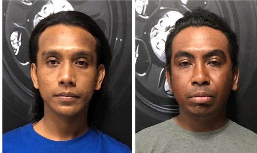 Nurul Y. Andri Alias Ambon Besar (30) dan Nuriyan Y. Andre alias Ambon Kecil (25) pelaku curas saat diamankan di Polresta Sidoarjo. 