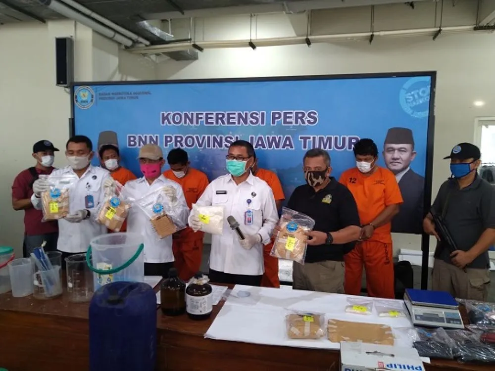 Sindikat Industry Narkoba di Sidoarjo Diungkap BNNP Jatim