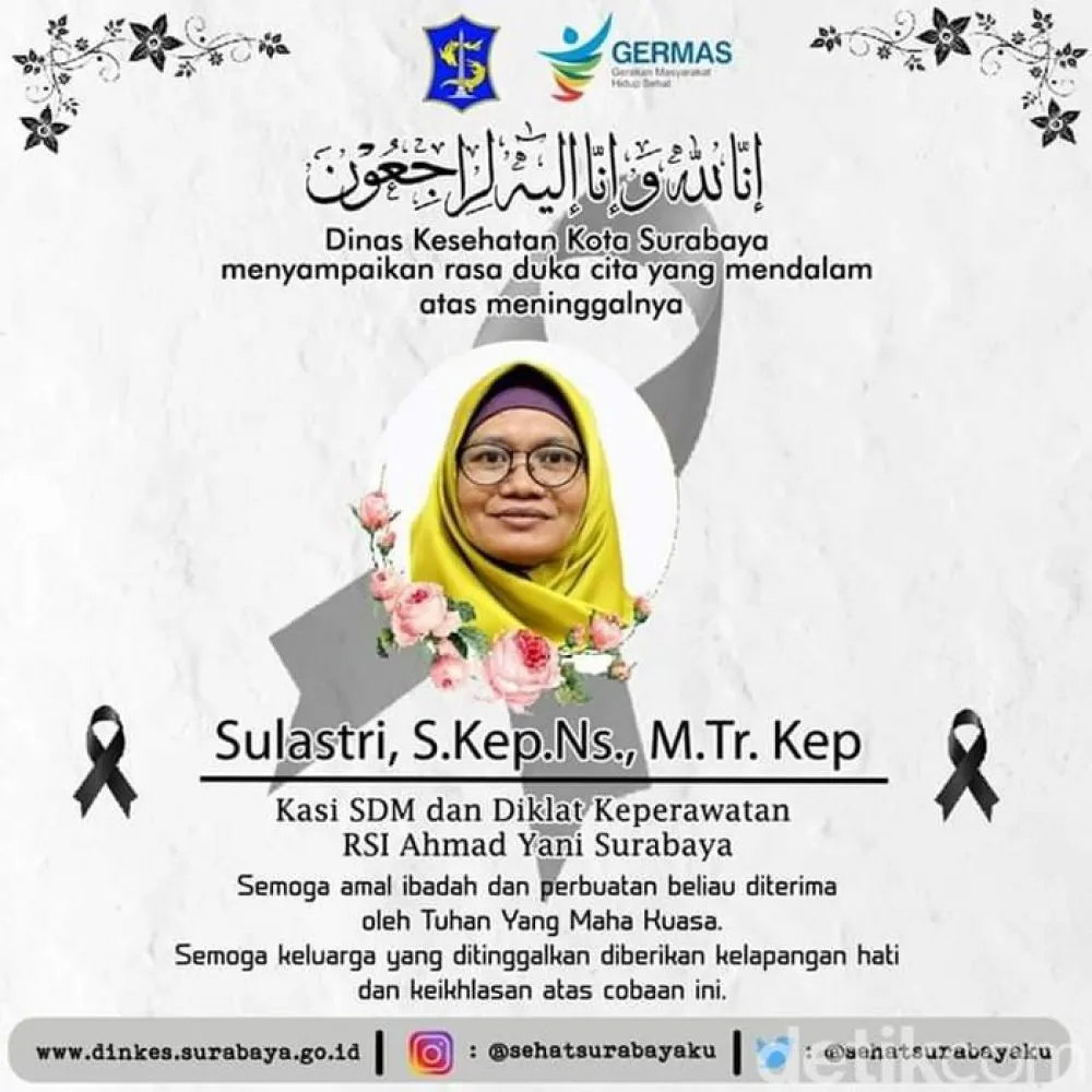 Tenaga Kesehatan RSI Surabaya Meninggal Terpapar COVID-19