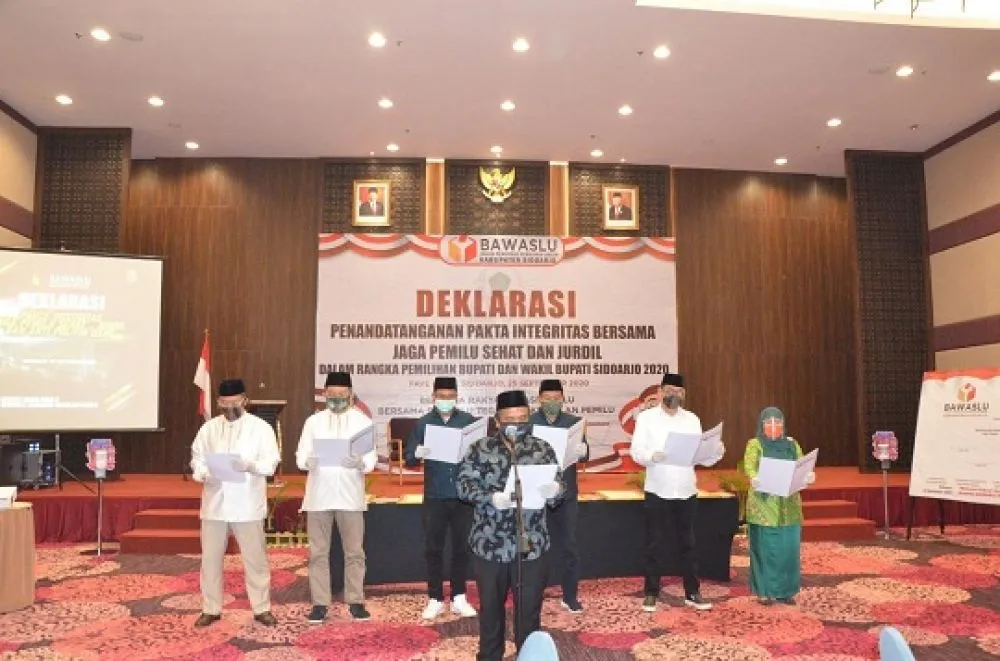 Tiga Paslon Pilkada Sidoarjo Deklarasi Pemilu Sehat dan Jurdil