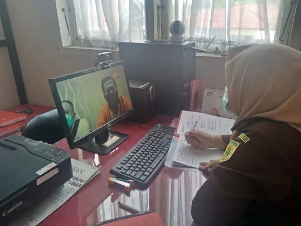 Kejari Lamongan Terima Penyerahan Tersangka Secara Virtual