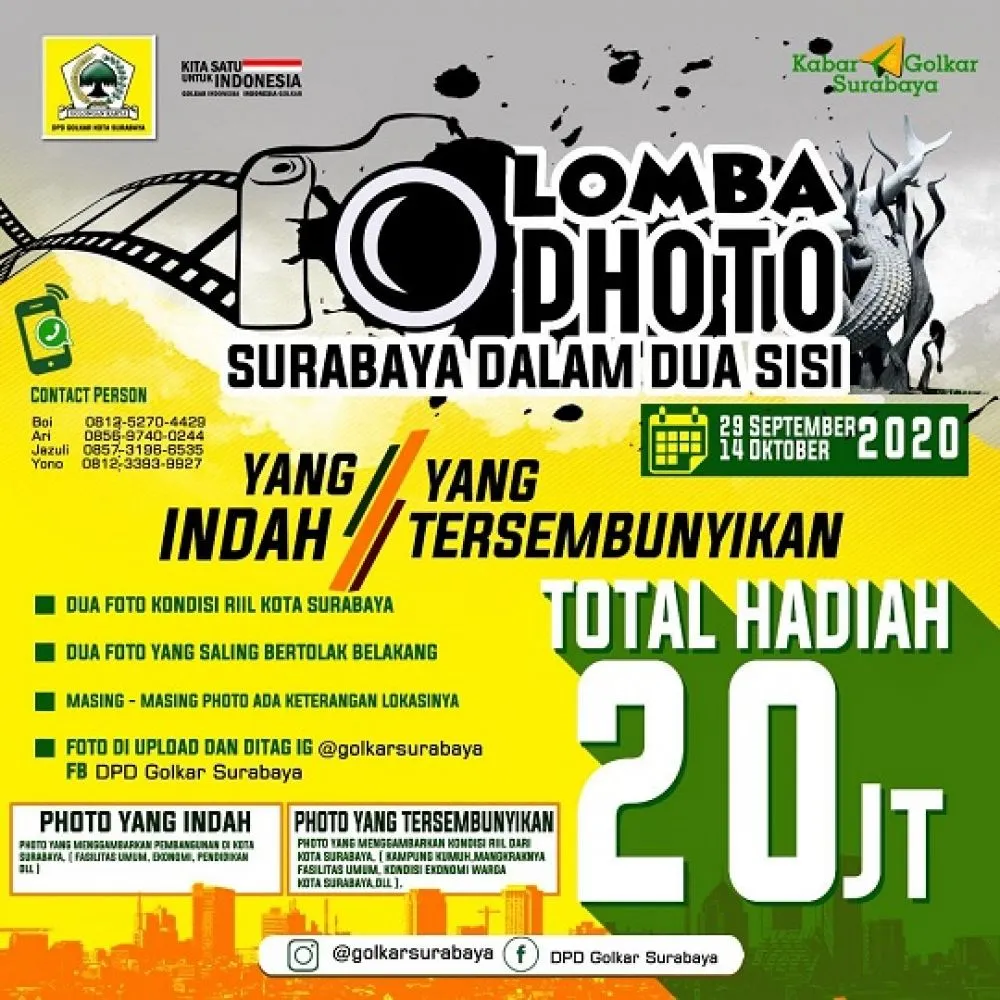 Golkar Gelar Potret Kondisi Surabaya Sebenarnya Berhadiah 20 Juta