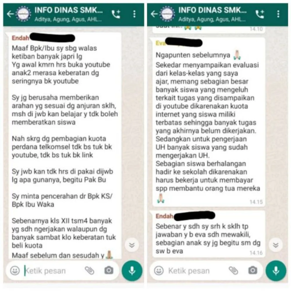 Wali Kelas SMK PGRI 1 Kota Kediri Keluhkan Pembelajaran via Youtube
