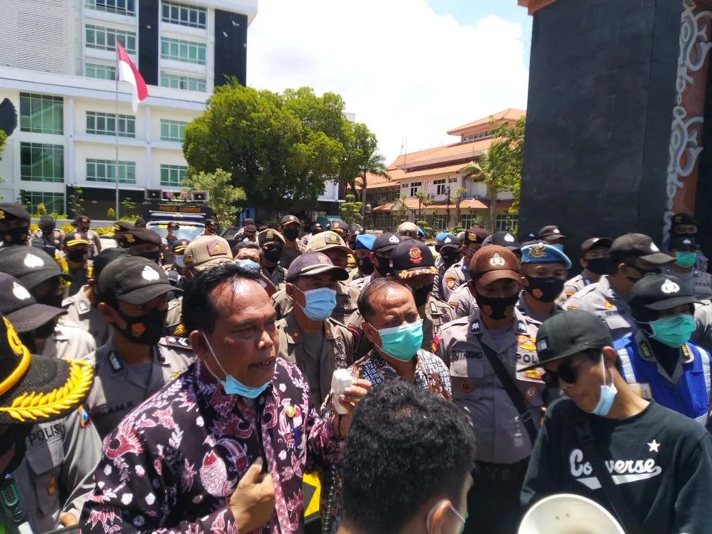 Lagi, Mahasiswa Lamongan Demo Tolak UU Cipta Kerja