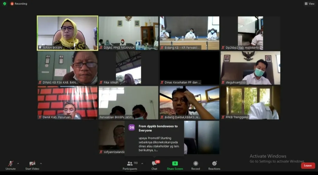 Perwakilan BKKBN Jatim Gelar Virtual Meeting Kesiapan Pelayanan KB