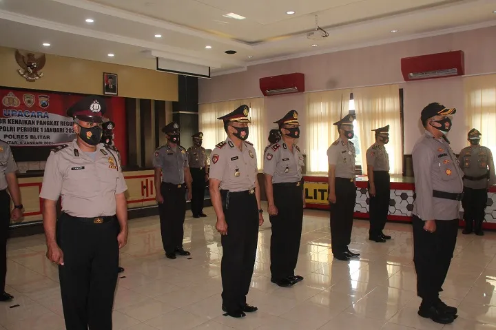 104 Personil Polres Blitar Naik Pangkat Setingkat Lebih Tinggi