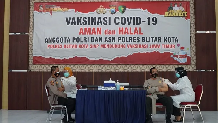 72 Personel Polres Blitar Kota Divaksin Covid-19