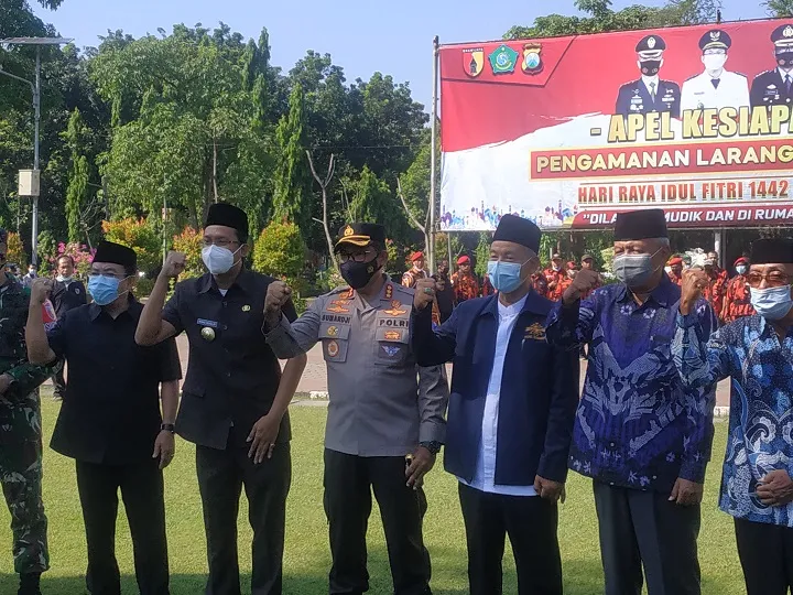 Larangan Mudik, Personel Gabungan Siaga di Perbatasan Sidoarjo