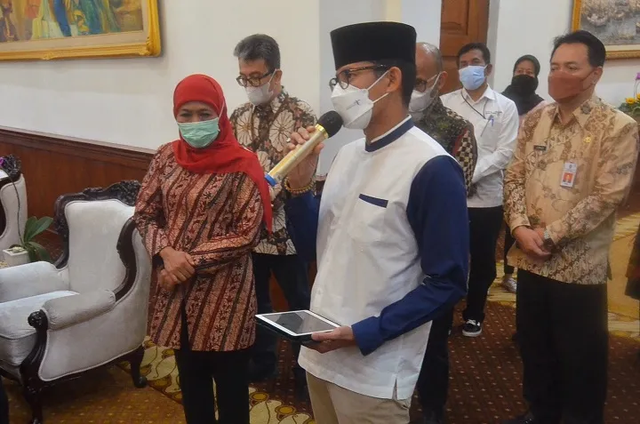 Temui Khofifah, Sandiaga Uno Bahas Kebangkitan Pariwisata Jawa Timur