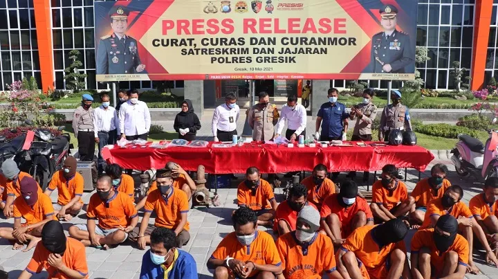 Polres Gresik Ungkap 20 kasus 3C, 24 Tersangka Dibekuk