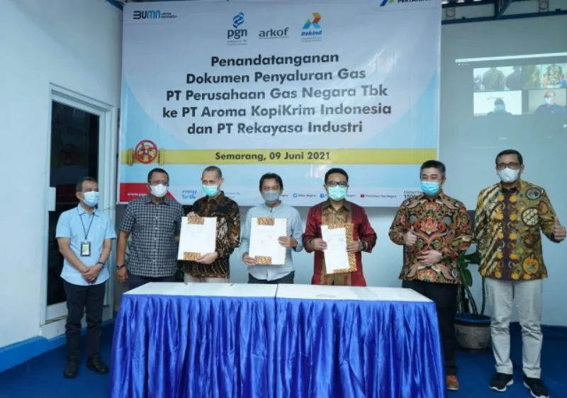 PGN dan PT Aroma Kopi Tanda Tangani Perikatan Penyaluran Gas