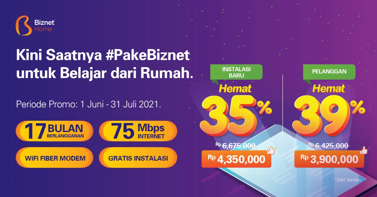 Dukung Aktivitas Belajar dari Rumah, Biznet Hadirkan Promo Back to School