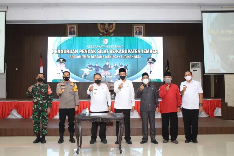 30 Perguruan Silat Komitmen Jaga Kamtibmas Jember yang Kondusif