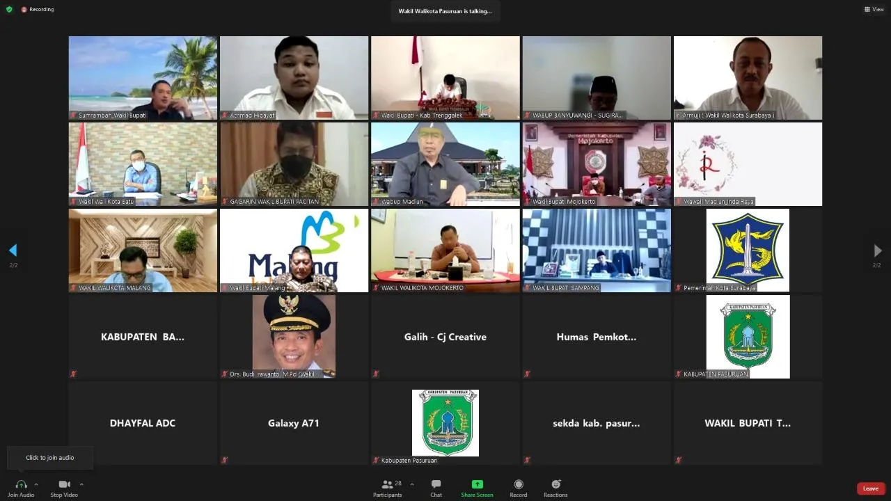 Sharing Atasi Covid-19, Cak Ji Inisiasi Forum Komunikasi Wakil Kepala Daerah Se-Jatim