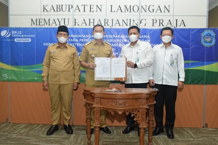 Lindungi Pekerja, Lamongan Teken Kerjasama dengan BPJS Ketenagakerjaan