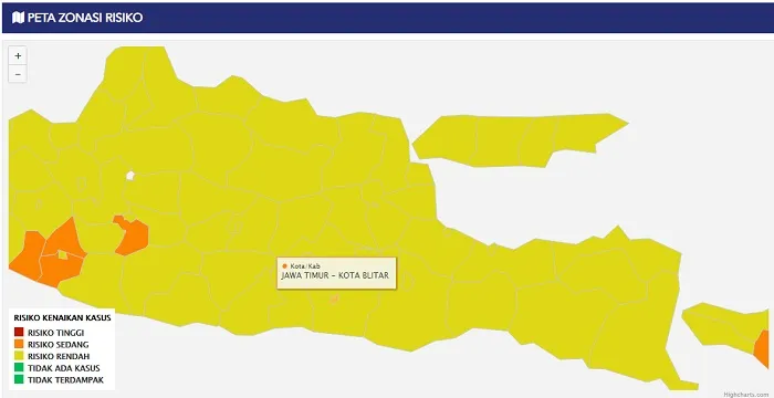 97,37 Persen Daerah Jatim Masuk Zona Kuning