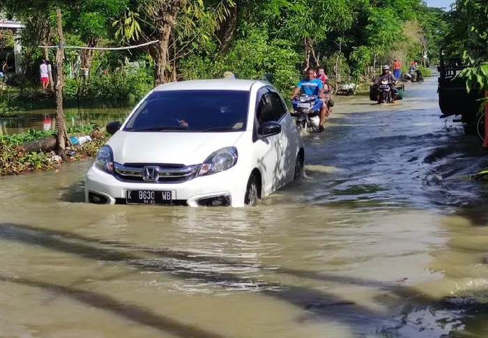 Hujan hampir 5 Jam, 2 Tanggul di Lamongan Jebol