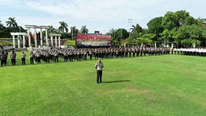 Forkopimda Jatim Gelar Apel Pasukan Operasi Lilin Semeru 2021