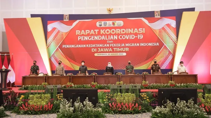 Forkopimda Jatim Gelar Rakor Pengendalian Covid-19 dan Penanganan Kedatangan Pekerja Migran Indonesia