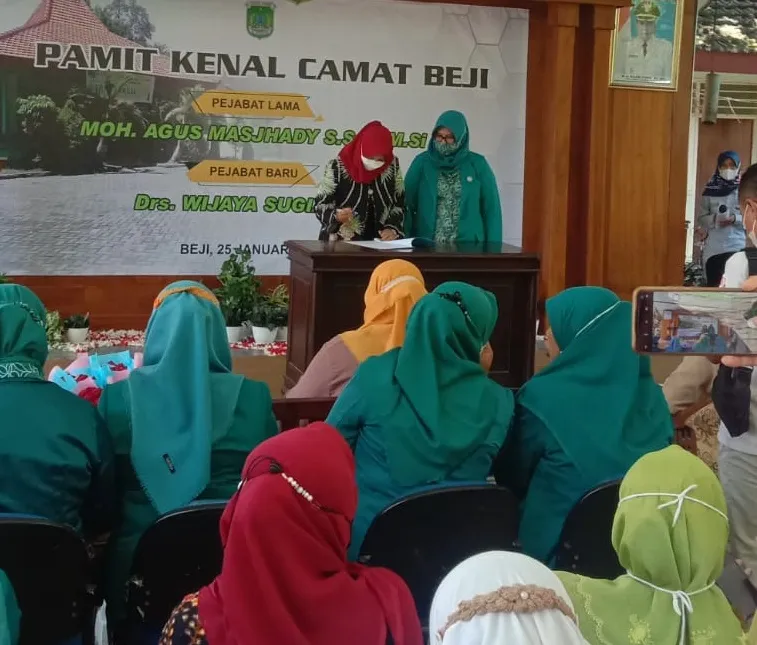 Pamit Kenal pada Sertijab Camat Beji Pasuruan