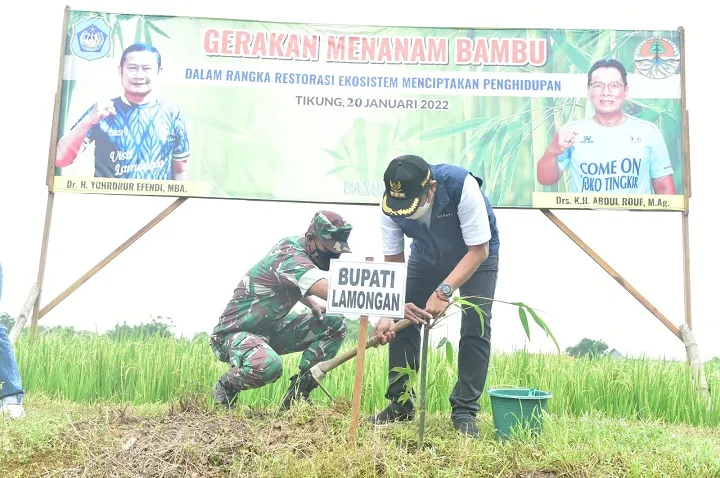 Selamatkan Lingkungan Hidup, Gerakan Menanam Bambu di Lamongan Dibumikan