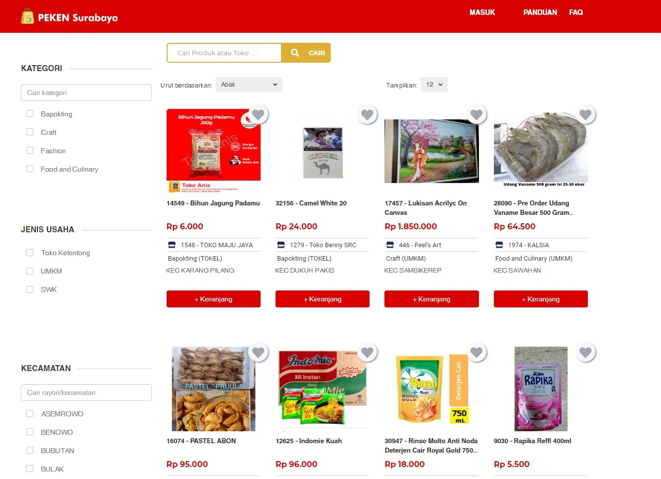 Mulai Maret, Harga Produk di E-Peken Surabaya Diseragamkan